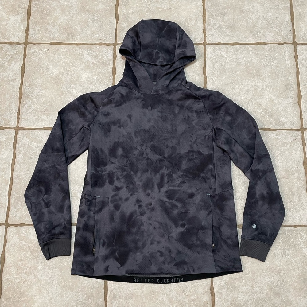 RARE! Lululemon Textured Tech Hoodie Diamond Dye Anchor Graphite Grey Size Large